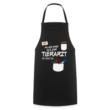 Tierarzt - lustiger Spruch mit Leckerli - Kochschürze - Schwarz - Vorne - AI Model Male 185 dark (185cm)