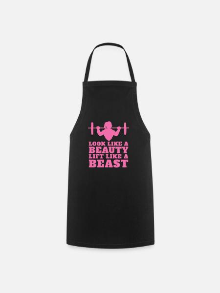 Weightlifting weightlifter barbell - Cooking Apron - black