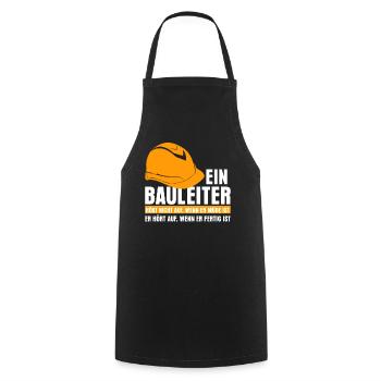 Bauleiter Baustelle Spruch lustig - Kochschürze - Schwarz - Vorne - AI Model Male 185 dark (185cm)