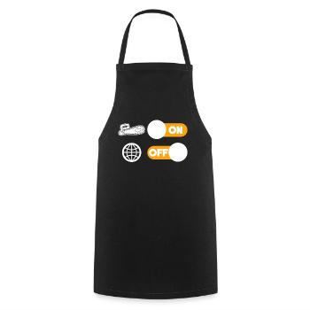 Tronçonneuse bûcheron sort blague - Tablier de cuisine - noir - Devant - AI Model Male 185 dark (185cm)