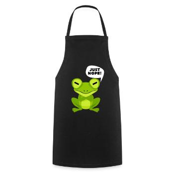 Frosch Spruch - Just Nope! - Kochschürze - Schwarz - Vorne - AI Model Male 185 dark (185cm)