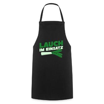 Lauch im Einsatz - Fitness Spruch - Kochschürze - Schwarz - Vorne - AI Model Male 185 dark (185cm)