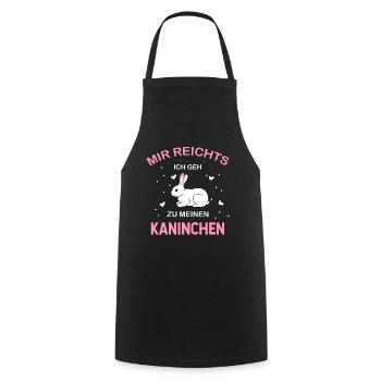 DESIGN Mir reichts ich geh zu meinen Kaninchen - Kochschürze - Schwarz - Vorne - AI Model Male 185 dark (185cm)