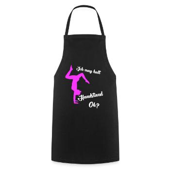Handstand Turnen Spruch - Kochschürze - Schwarz - Vorne - AI Model Male 185 dark (185cm)
