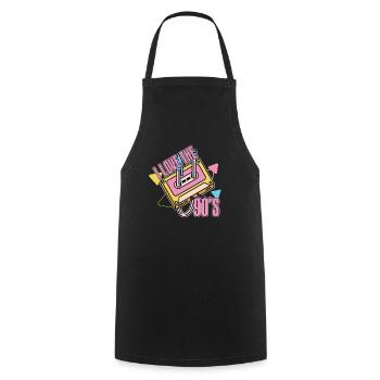 Retro 90s Era Vintage Nineties 90s - Cooking Apron - black - Front - AI Model Male 185 dark (185cm)