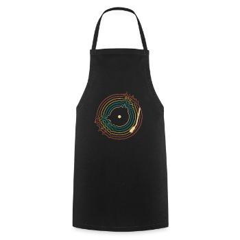 Retro Vinyl Record Record Collector - Cooking Apron - black - Front - AI Model Male 185 dark (185cm)