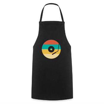 Retro Vinyl Record Record Collector - Cooking Apron - black - Front - AI Model Male 185 dark (185cm)