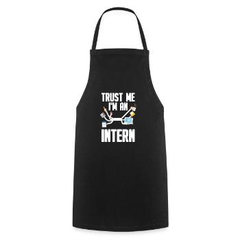 Traineeship Intern - Cooking Apron - black - Front - AI Model Male 185 dark (185cm)