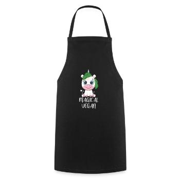 Végétaliens végétaliennes légumes Végétalien - Tablier de cuisine - noir - Devant - AI Model Male 185 dark (185cm)