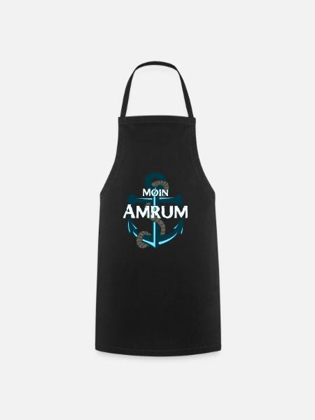 Amrum Moin Anker Spruch - Kochschürze - Schwarz