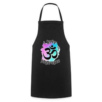 Ich liebe Psytrance Om Symbol Rave Goa Festival - Kochschürze - Schwarz - Vorne - AI Model Male 185 dark (185cm)