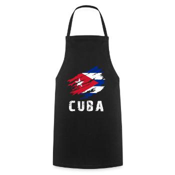 La Havane Cuba Drapeau Cuba - Tablier de cuisine - noir - Devant - AI Model Male 185 dark (185cm)
