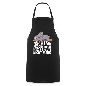 Ich atme produktiver wird es heute nicht mehr - - Kochschürze - Schwarz - Vorne - AI Model Male 185 dark (185cm)