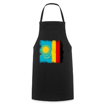 Kazakhstan Allemagne drapeau Kazakhstan - Tablier de cuisine - noir - Devant - AI Model Male 185 dark (185cm)