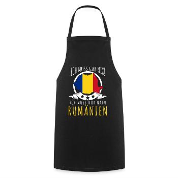 Romania Flagge Urlaub Rumänien - Kochschürze - Schwarz - Vorne - AI Model Male 185 dark (185cm)