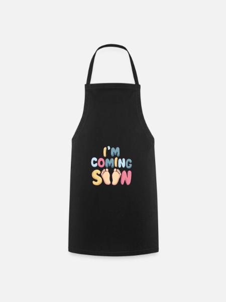 Baby Coming Soon Baby Surprise Baby Announcement - Tablier de cuisine - noir