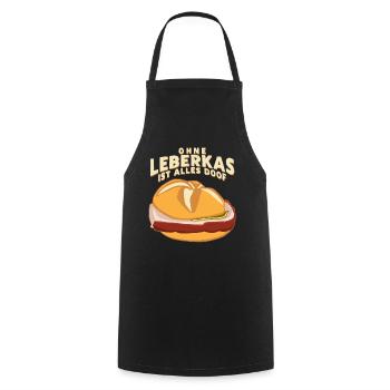 Leberkäse Leberkäsesemmel Leberkas - Kochschürze - Schwarz - Vorne - AI Model Male 185 dark (185cm)