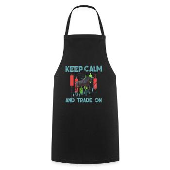 Stock Day Trading Exchange Forex Stock Trader - Cooking Apron - black - Front - AI Model Male 185 dark (185cm)