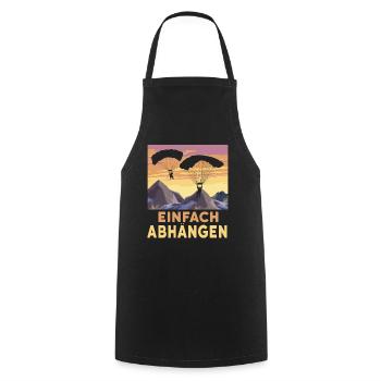Paragliding Paragliding Paragliding Paragliding - Cooking Apron - black - Front - AI Model Male 185 dark (185cm)
