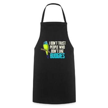 Budgie Budgie Budgerigar - Cooking Apron - black - Front - AI Model Male 185 dark (185cm)