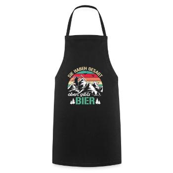 Sie haben gesagt oben gibts Bier Wanderer Wandern - Kochschürze - Schwarz - Vorne - AI Model Male 185 dark (185cm)