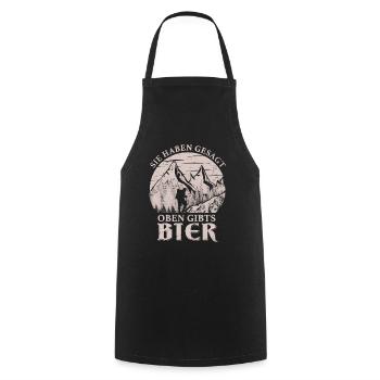Sie haben gesagt oben gibts Bier Wanderer Wandern - Kochschürze - Schwarz - Vorne - AI Model Male 185 dark (185cm)