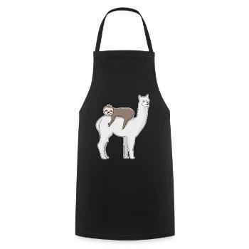 Looked in Sloth Alpaca Looked in - Cooking Apron - black - Front - AI Model Male 185 dark (185cm)
