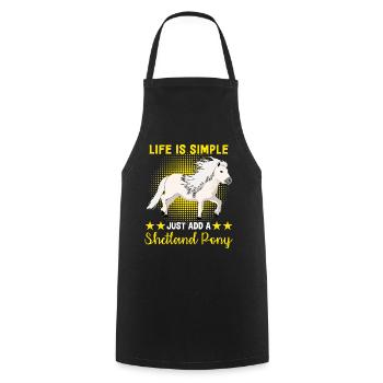 Shetland Pony Riding Shetland Pony Shetty - Cooking Apron - black - Front - AI Model Male 185 dark (185cm)