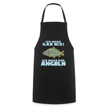 Angeln Fischer Fischen Angel Angler - Kochschürze - Schwarz - Vorne - AI Model Male 185 dark (185cm)