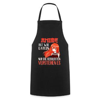 Witziger Anime Spruch Anime Girl Anime Merch - Kochschürze - Schwarz - Vorne - AI Model Male 185 dark (185cm)