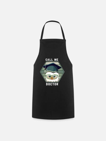 Doctorat diplôme PHD Llama Alpaka drôle - Tablier de cuisine - noir