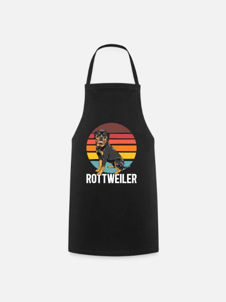 Rétro Rottweiler chien - Tablier de cuisine - noir