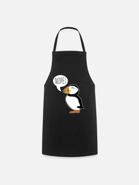 Puffin Nope plongeur de perroquet amusant - Tablier de cuisine - noir