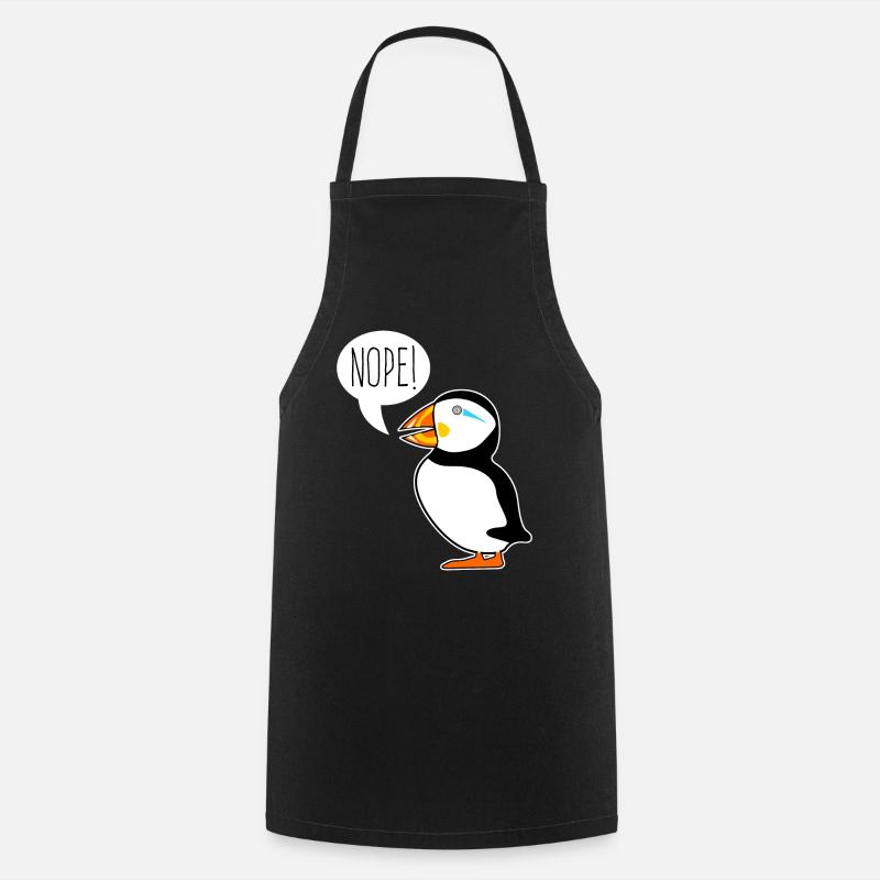 Puffin Nope plongeur de perroquet amusant - Tablier de cuisine - noir