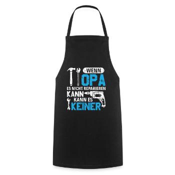 Wenn Opa es nicht reparieren kann Großvater - Kochschürze - Schwarz - Vorne - AI Model Male 185 dark (185cm)