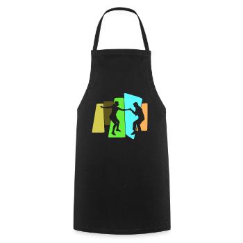 Boogie Woogie Swing Danse rétro - Tablier de cuisine - noir - Devant - AI Model Male 185 dark (185cm)