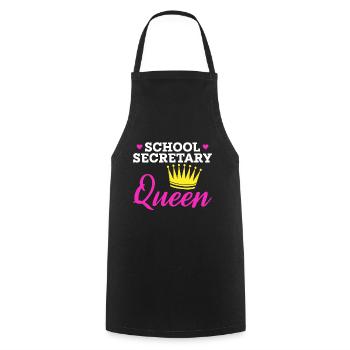 School Secretary Queen - Cooking Apron - black - Front - AI Model Male 185 dark (185cm)