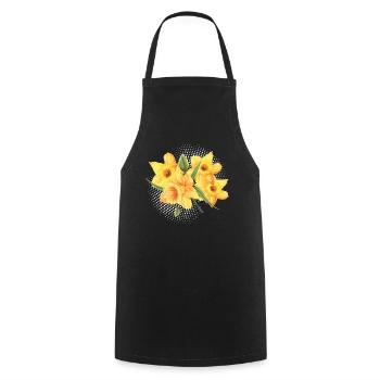 Daffodil Gardener Daffodils Flower Addict - Cooking Apron - black - Front - AI Model Male 185 dark (185cm)
