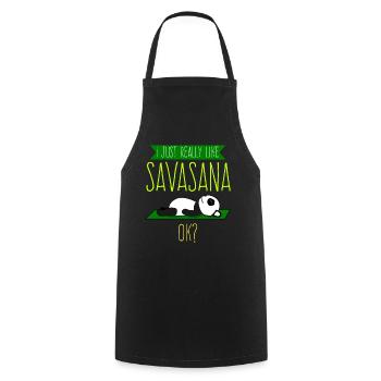 Savasana Panda Pandabär Yoga - Kochschürze - Schwarz - Vorne - AI Model Male 185 dark (185cm)