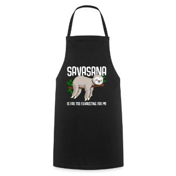 Savasana Faultier Yoga - Kochschürze - Schwarz - Vorne - AI Model Male 185 dark (185cm)
