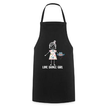 Danse en ligne - Tablier de cuisine - noir - Devant - AI Model Male 185 dark (185cm)