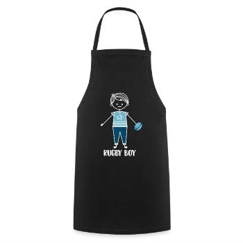 Rugby - Cooking Apron - black - Front - AI Model Male 185 dark (185cm)