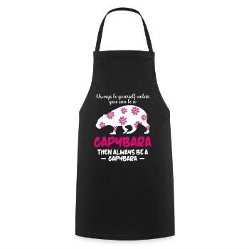 Capybara Saying Capybara Capybaras - Cooking Apron - black - Front - AI Model Male 185 dark (185cm)