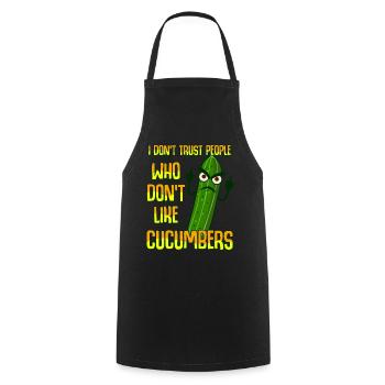 Cucumber Gardener Garden Vegetable Cucumbers - Cooking Apron - black - Front - AI Model Male 185 dark (185cm)