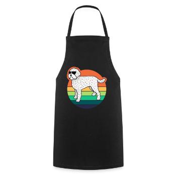 Lagotto Romagnolo Dog Retro Joke Dogs - Cooking Apron - black - Front - AI Model Male 185 dark (185cm)