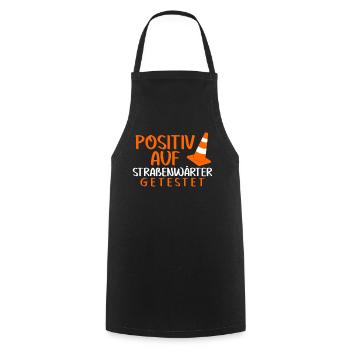 Straßenwärter Positiv Bauhof Straßenbau - Kochschürze - Schwarz - Vorne - AI Model Male 185 dark (185cm)