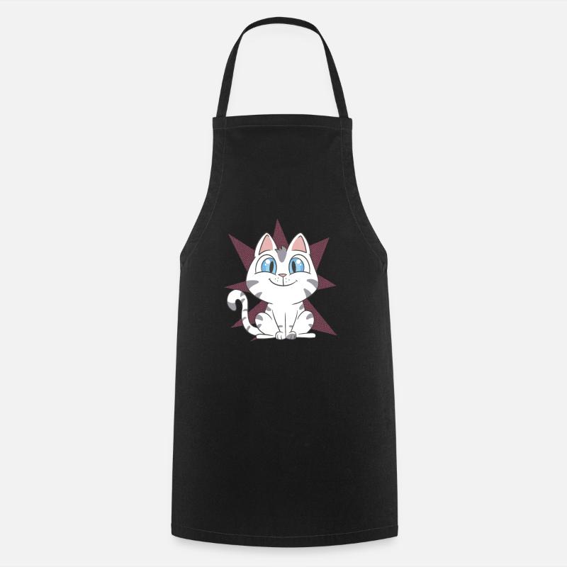 Cute Cat - Cooking Apron - black