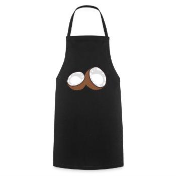 Kokosnuss offen Kokos Kokosnüsse Coconut - Kochschürze - Schwarz - Vorne - AI Model Male 185 dark (185cm)