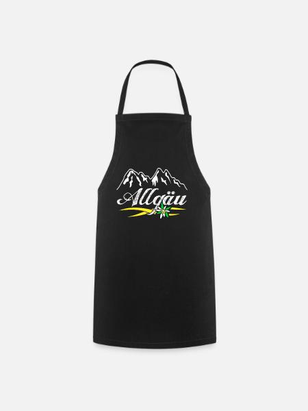 Allgäu Alpen Edelweiß Allgäuer - Kochschürze - Schwarz