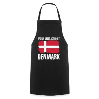 Danemark Drapeau Danois Danemark - Tablier de cuisine - noir - Devant - AI Model Male 185 dark (185cm)